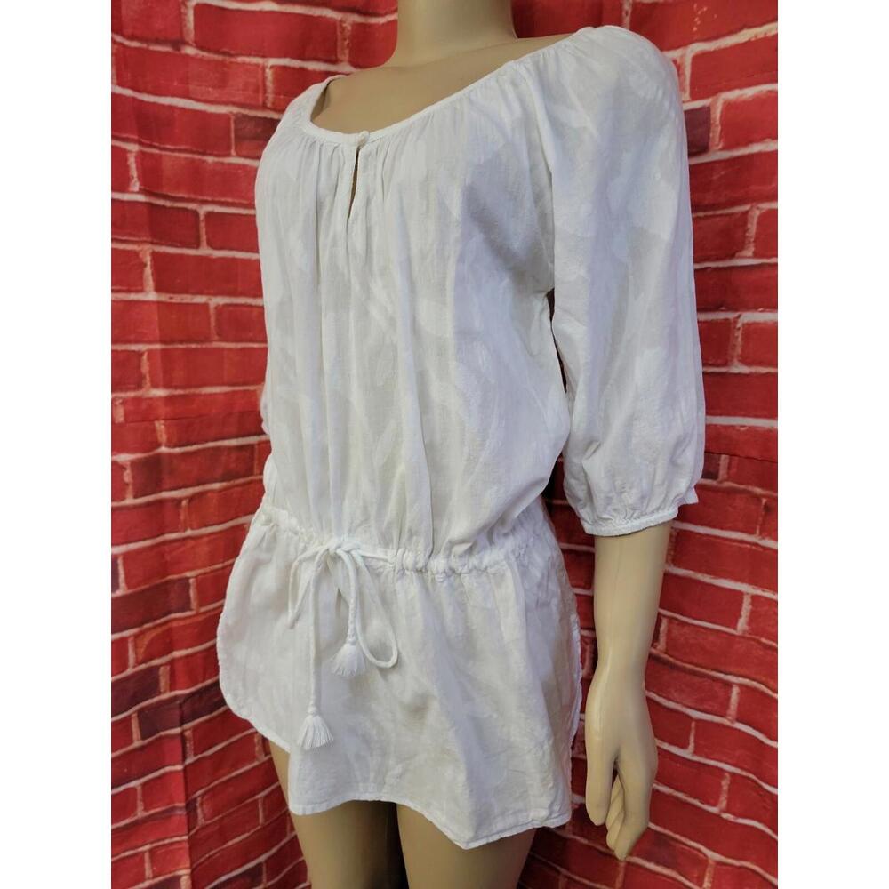 Mademoiselle Hortense Saint Barth  Size D White Bikini Cover Up Shirt Dress #03